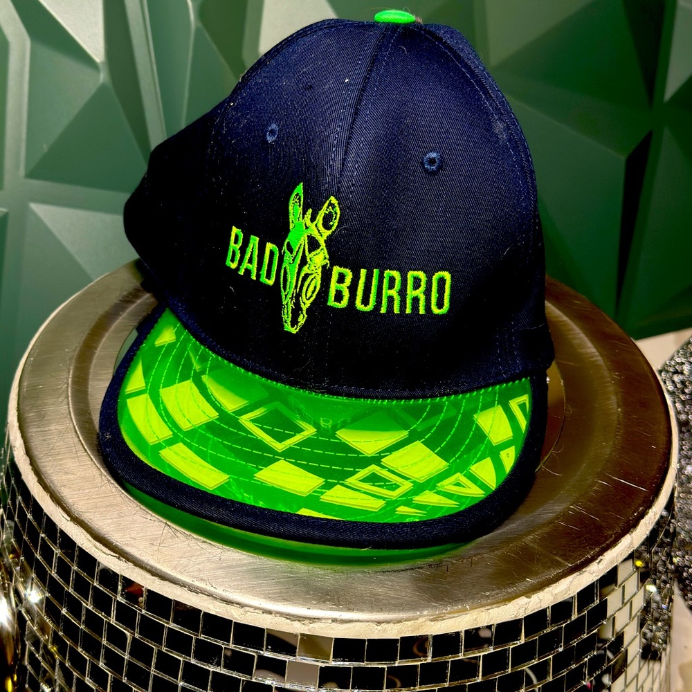 Bad burro “bad ass” hat navy neon green